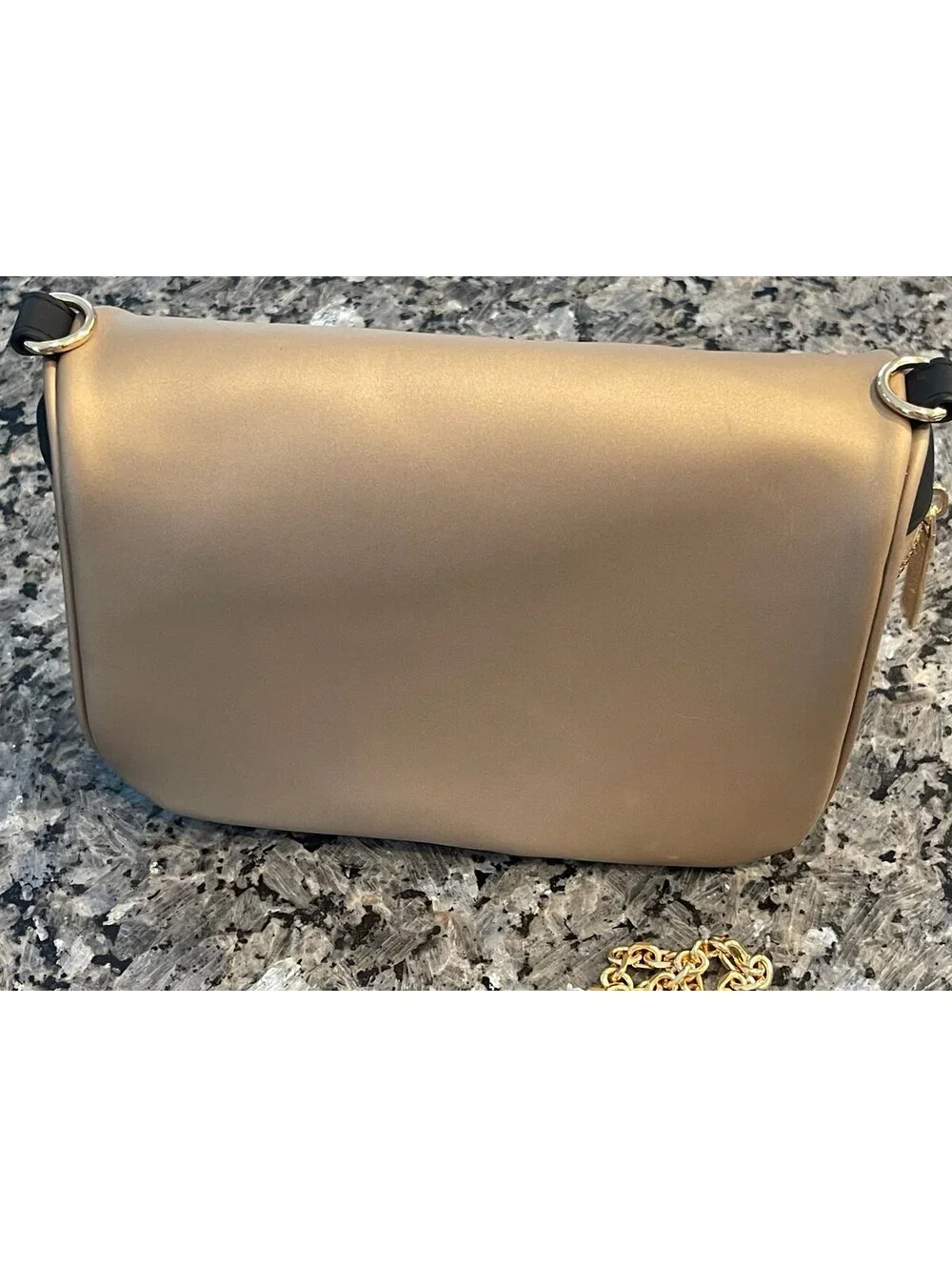 Versace Parfums Gold Crossbody Clutch Bag Chain Strap